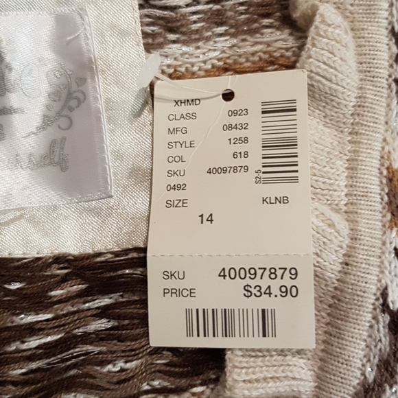 Justice girls knit sweater size 14 New - Picture 2 of 5